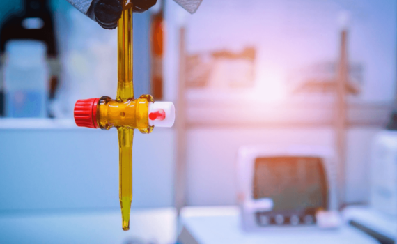 Bureta em laboratório